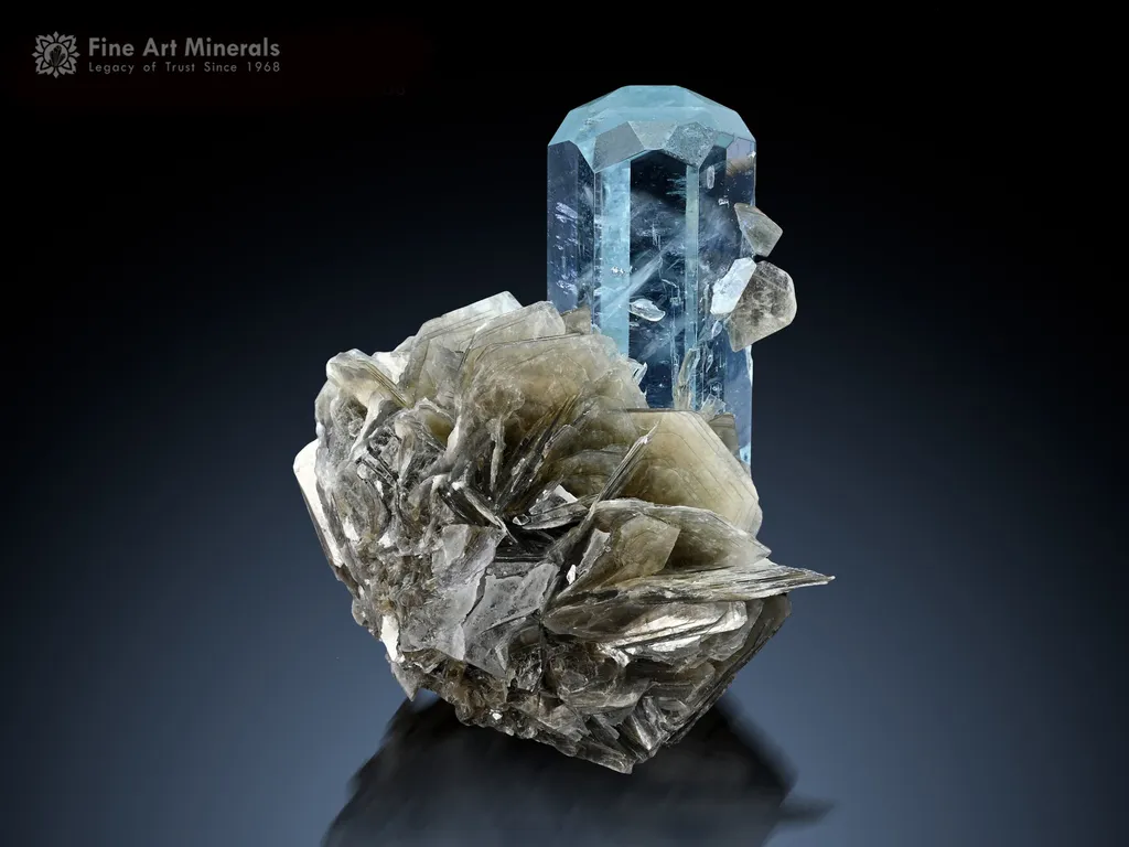 Aquamarine with Muscovite from Nagar Pakistan image