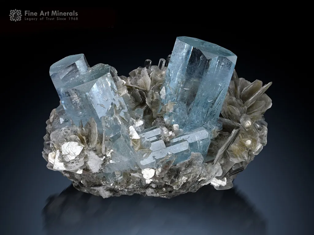Aquamarine with Muscovite from Nagar Pakistan image