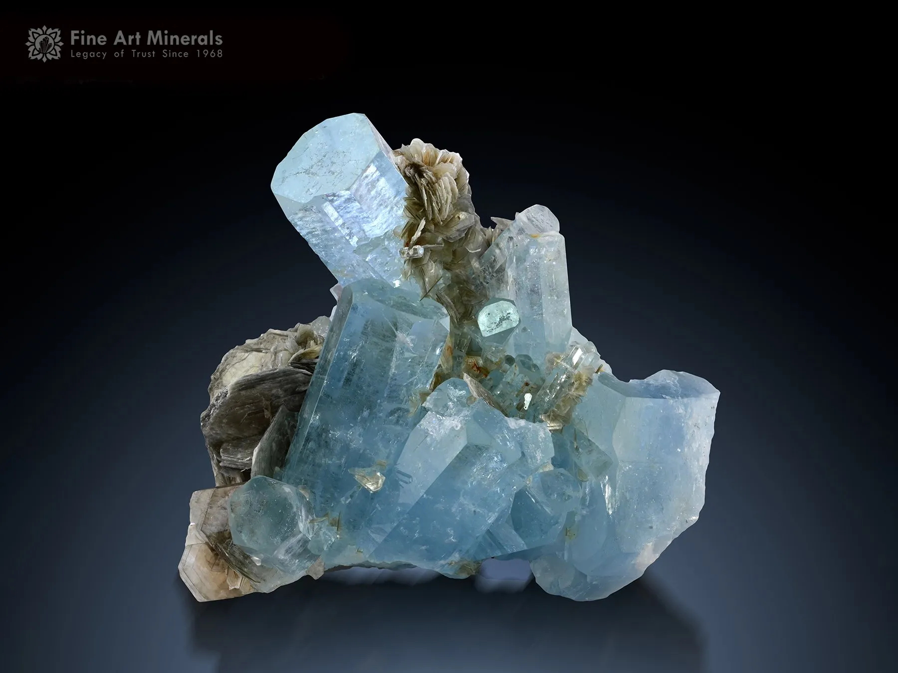 Aquamarine with Muscovite on Matrix from Nagar Pakistan - image 1