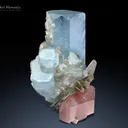 Aquamarine with Pink Apatite and Muscovite from Pakistan - image 1