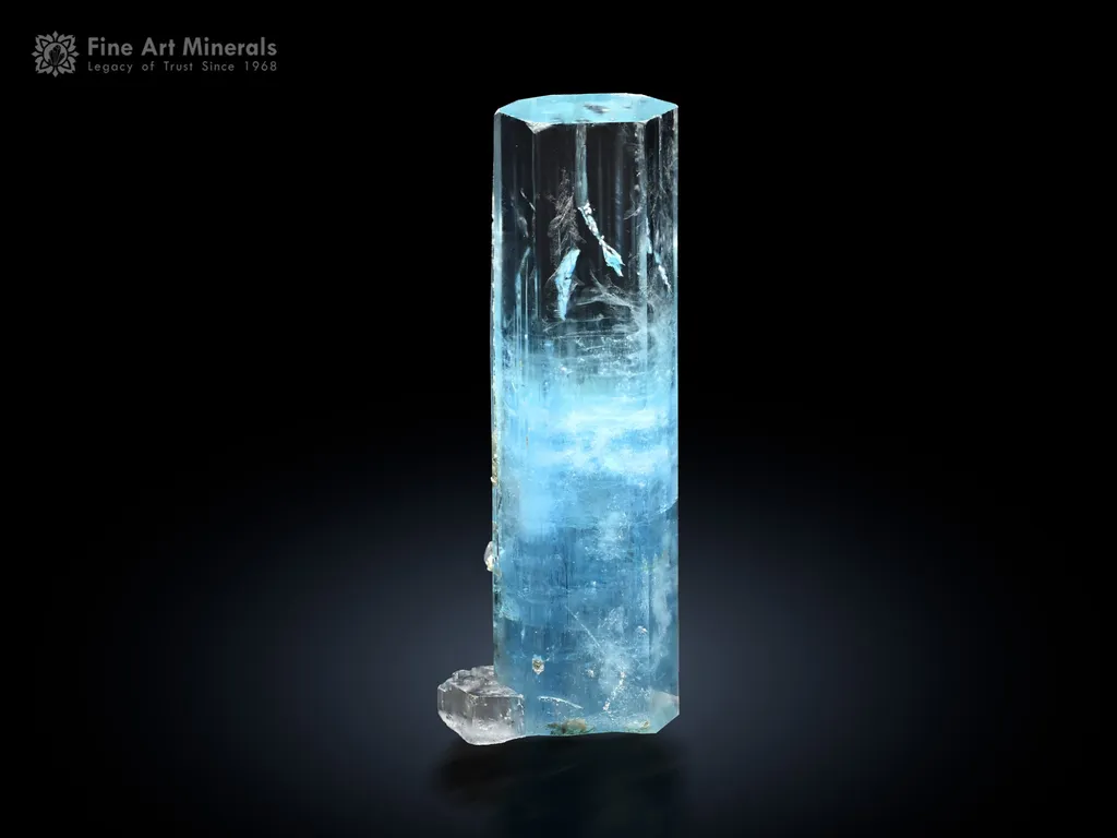 Aquamarine with Pink Apatite from Shigar Pakistan image