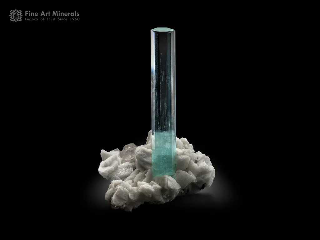 Aquamarine with Quartz and Albite from Shigar Pakistan image