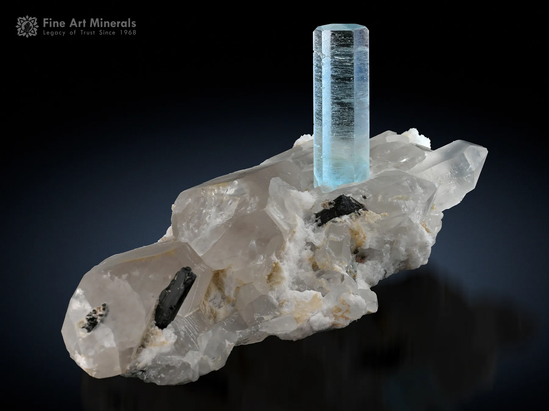 Aquamarine with Quartz and Schorl - image 2