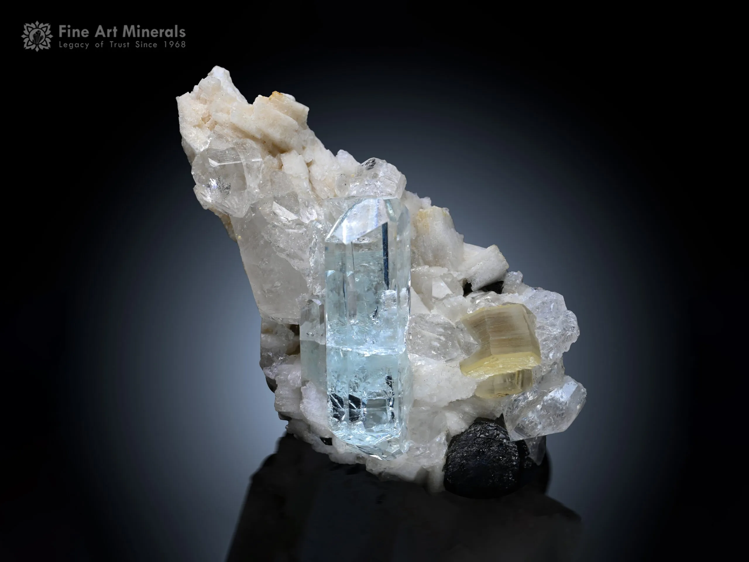 Aquamarine with Quartz and Schorl from Pakistan - image 1