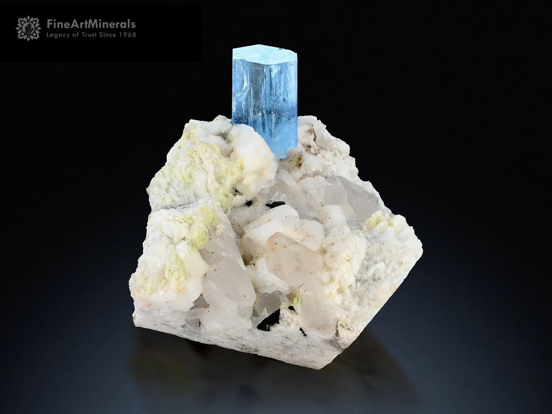 Aquamarine with Quartz, Schorl on Feldspar from Shigar Pakistan - image 1