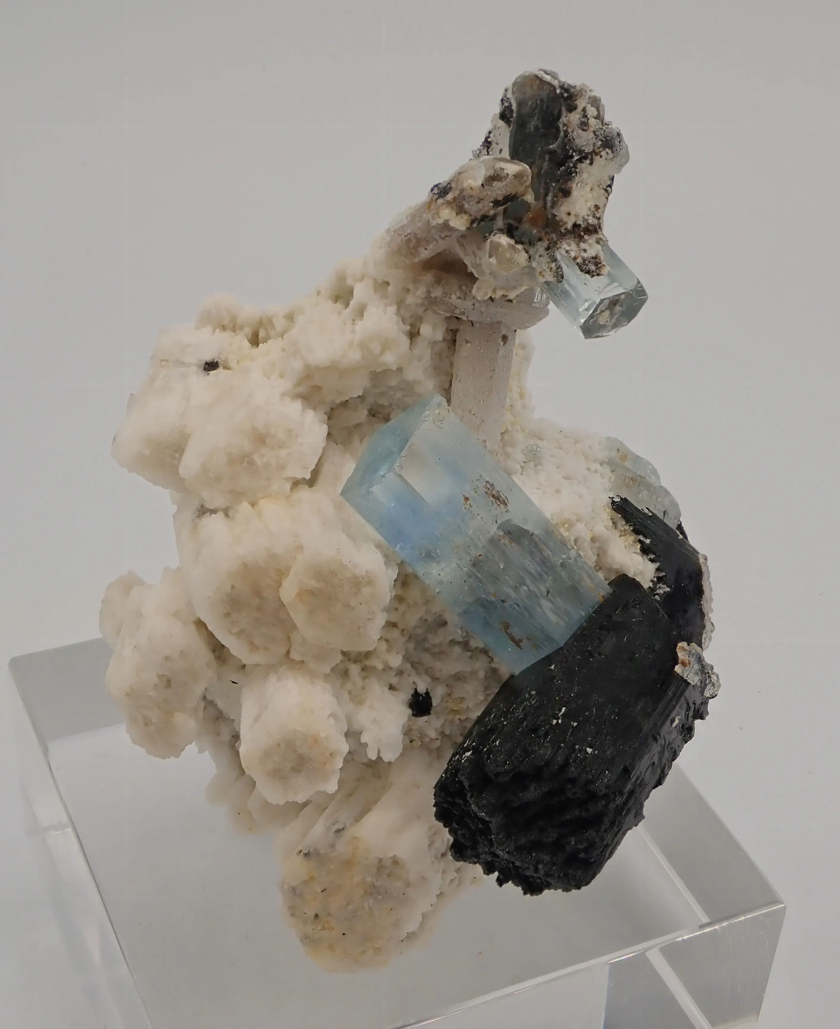 Aquamarine with Schorl and Feldspar - image 3