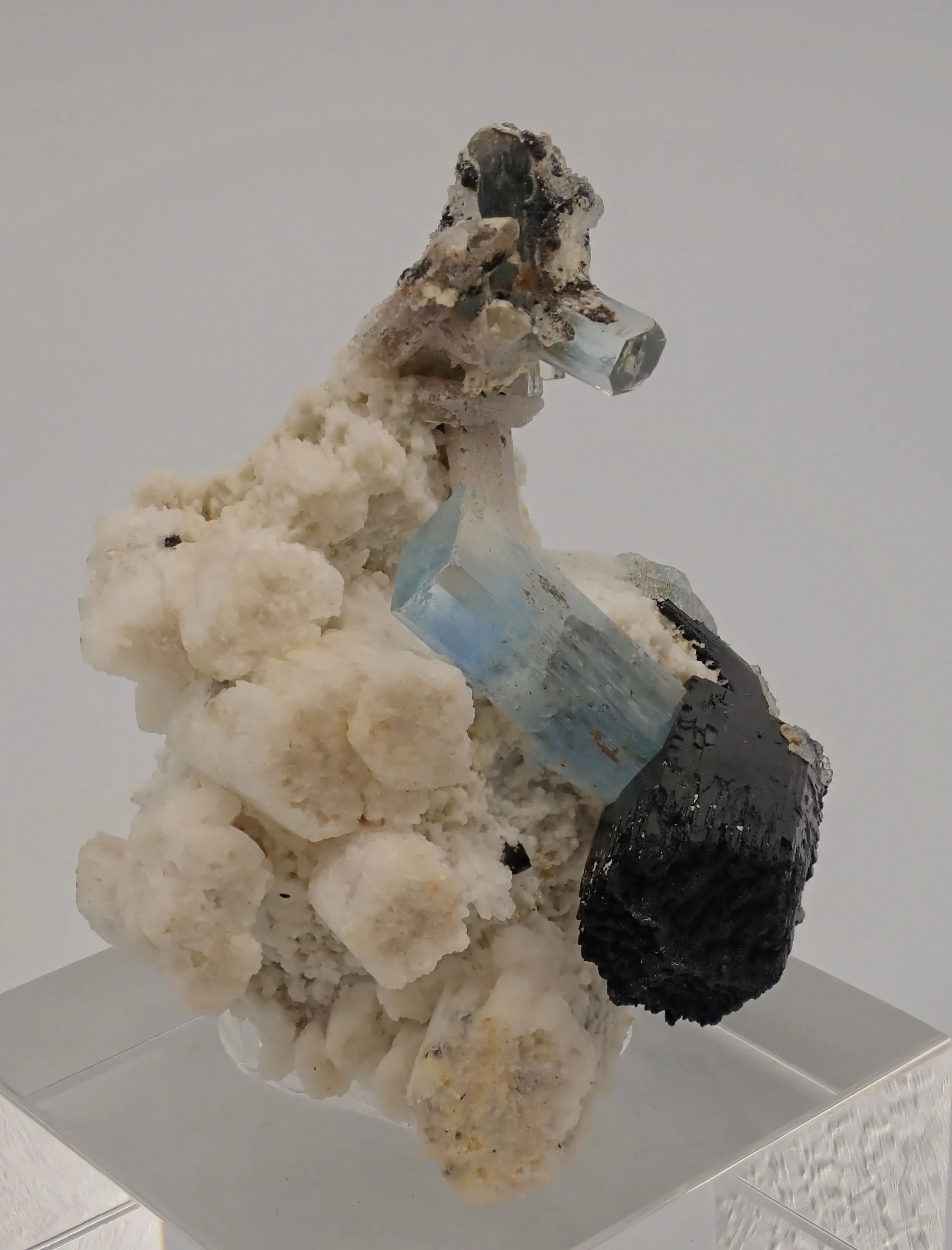 Aquamarine with Schorl and Feldspar - image 2