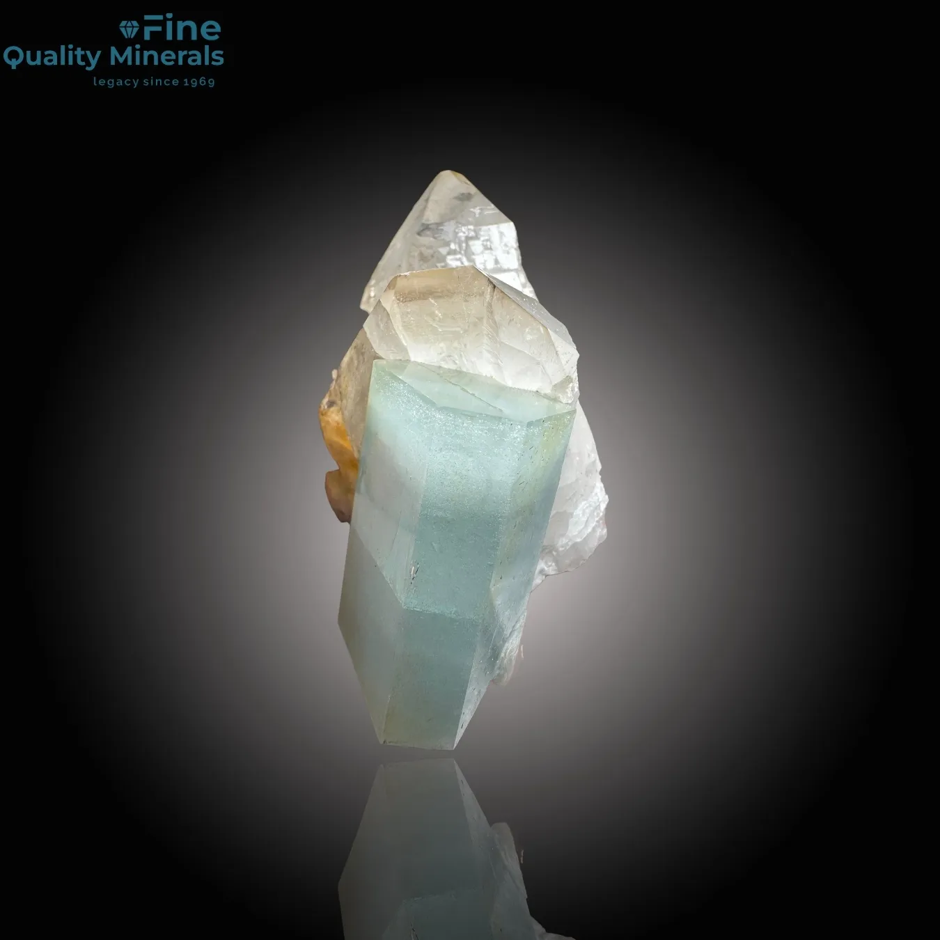 Aquamarine with Schorl and Quartz - image 2