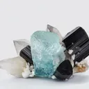 Aquamarine with Schorl and Quartz - image 1