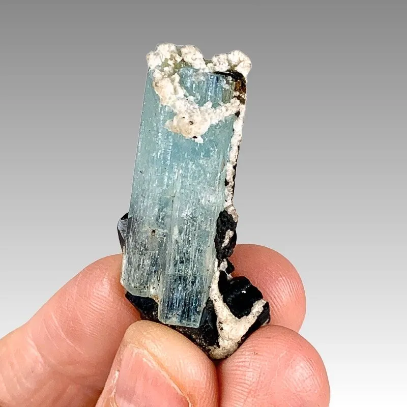 Aquamarine with Schorl from Namibia, Erongo Region image