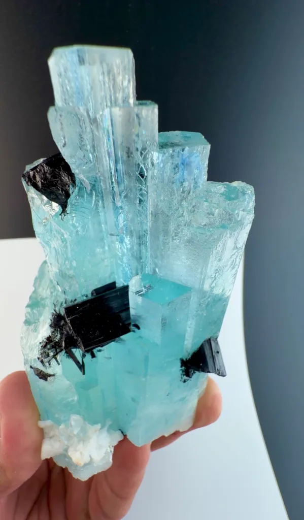 Aquamarine with schorl from Pakistan Shigar - image 5