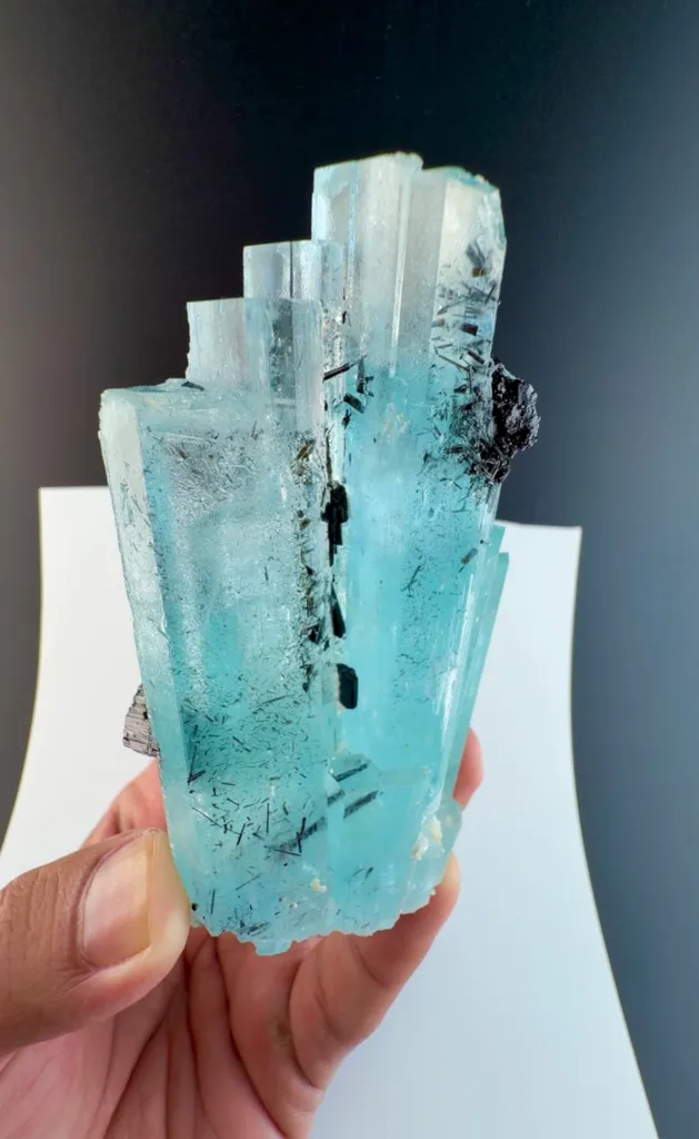 Aquamarine with schorl from Pakistan Shigar - image 2