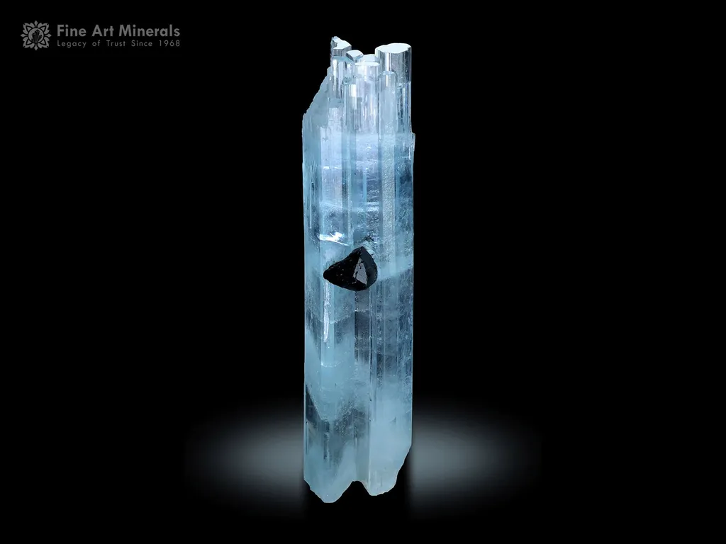 Aquamarine with Schorl from Shigar Pakistan image