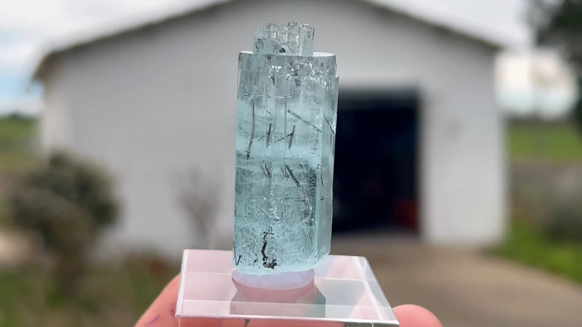 Aquamarine with Schorl inclusions - image 5