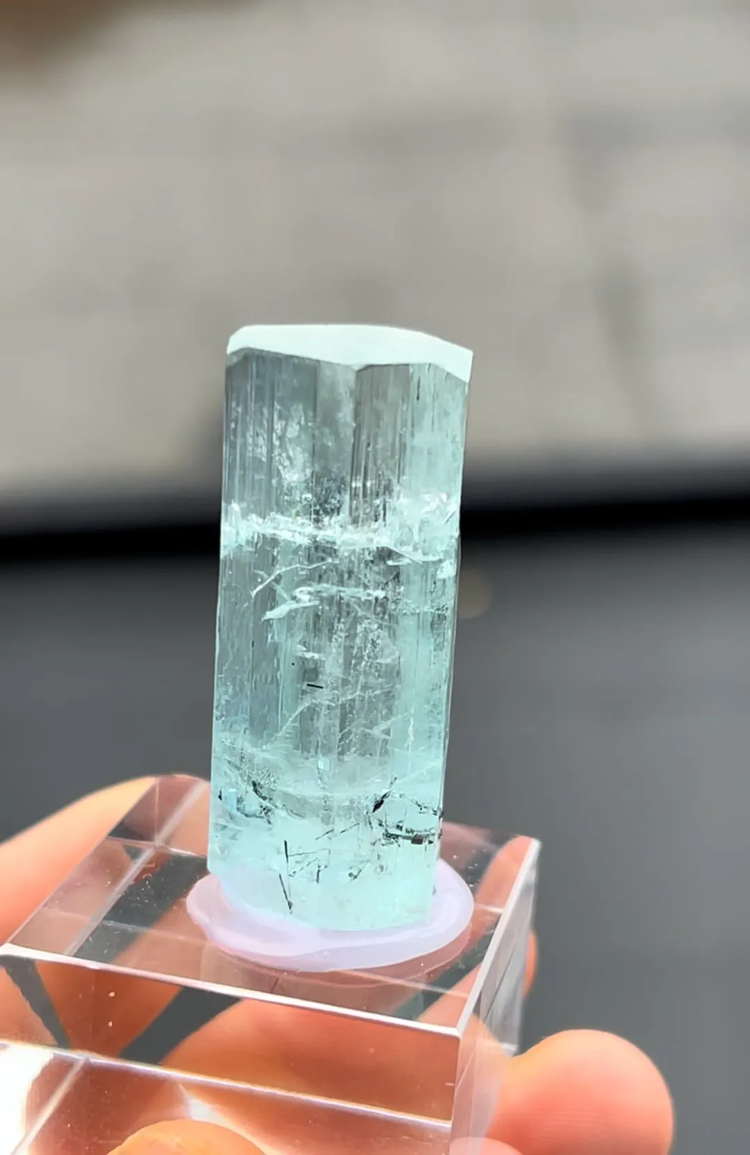 Aquamarine with Schorl inclusions - image 7