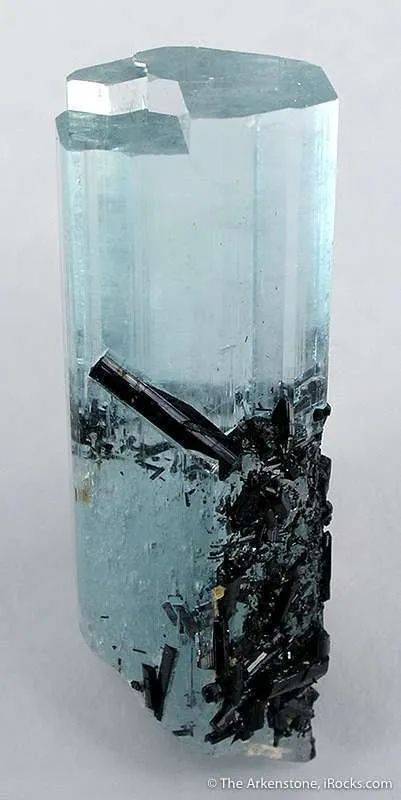 Aquamarine With Schorl Inclusions image
