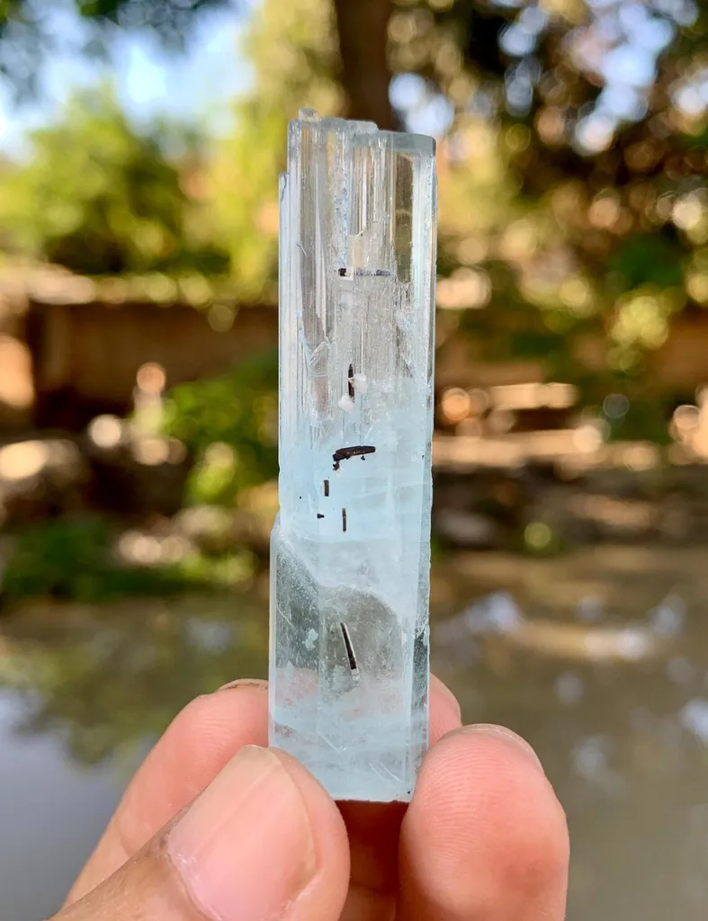 Aquamarine with Schorl inclusions from Pakistan - image 5