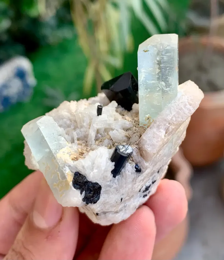 Aquamarine with Schorl on Matrix from Pakistan - image 8