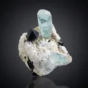 Aquamarine with Schorl on Matrix  from Pakistan - image 1