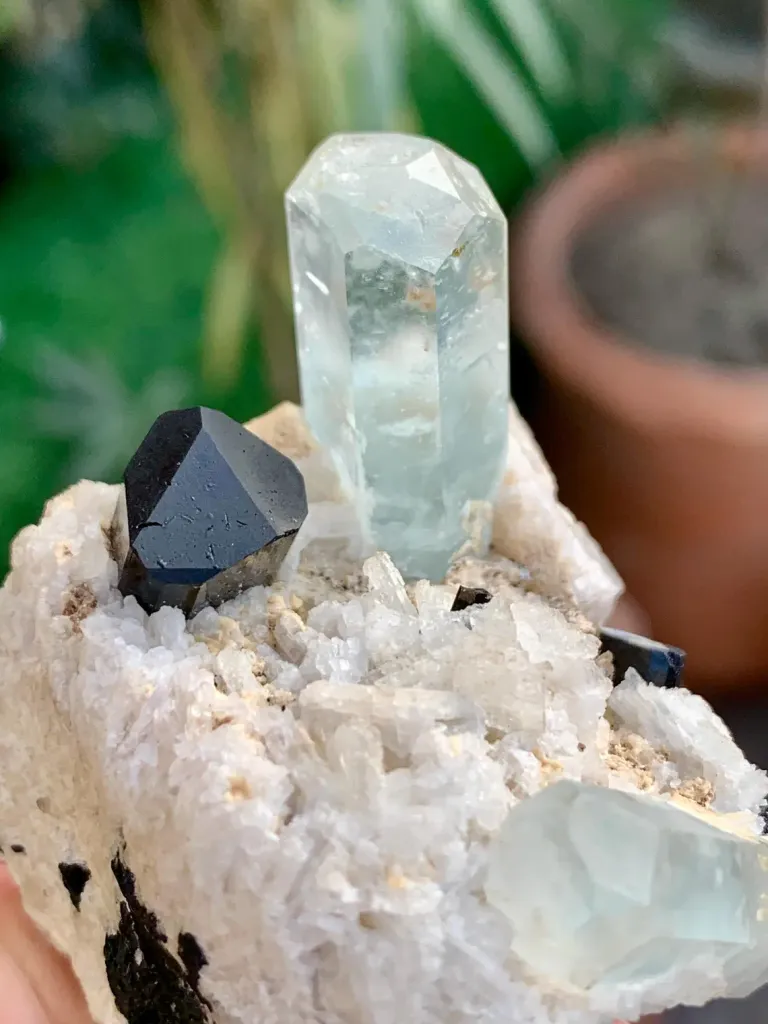 Aquamarine with Schorl on Matrix from Pakistan - image 6