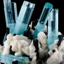 Aquamarine with Schorl on Orthoclase - image 2