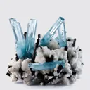 Aquamarine with Schorl on Orthoclase - image 1