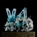 Aquamarine with Schorl on Orthoclase - image 3