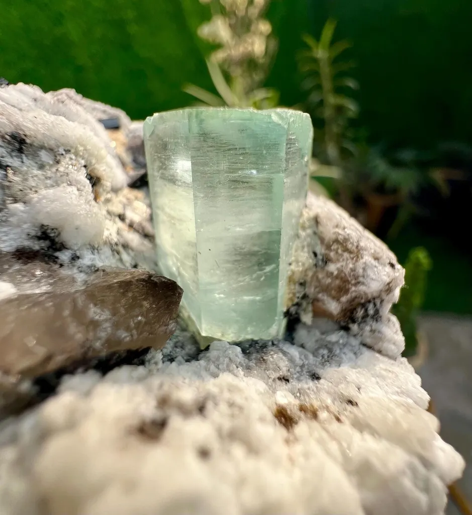 Aquamarine with Smoky Quartz and Albite from Afghanistan - image 6