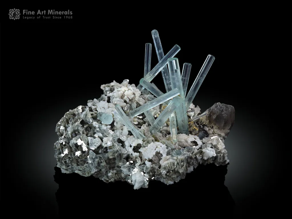 Aquamarine with Smoky Quartz from Pakistan image