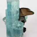 Aquamarine With Smoky Quartz (Twin) and Schorl - image 1