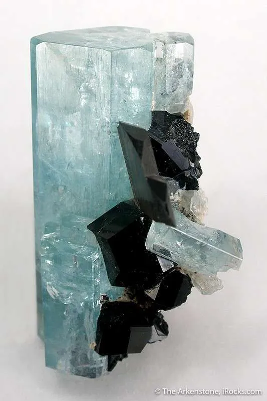 Aquamarine With Smoky Quartz (Twin) and Schorl - image 3