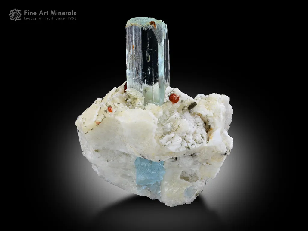 Aquamarine with Spessartine and Albite - image 2