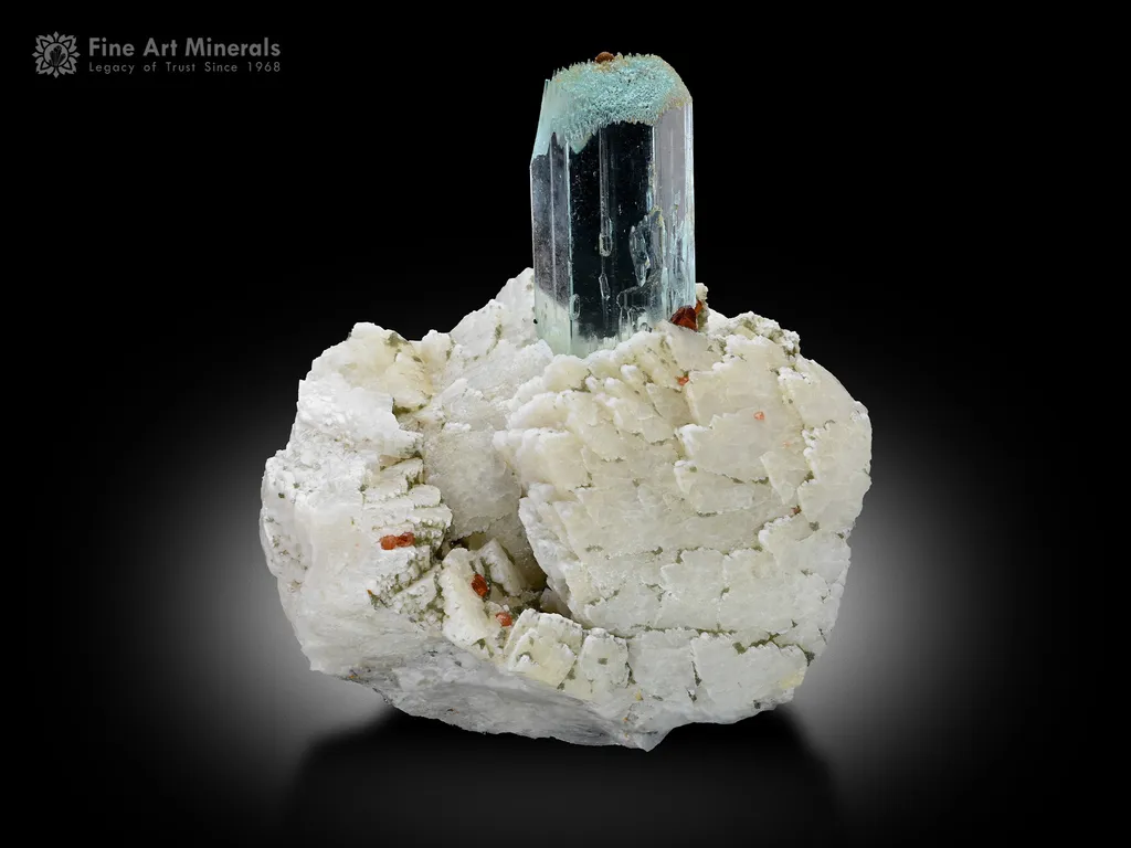 Aquamarine with Spessartine and Albite image