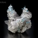 Aquamarine with Spessartine and Quartz on Feldspar from Pakistan - image 1