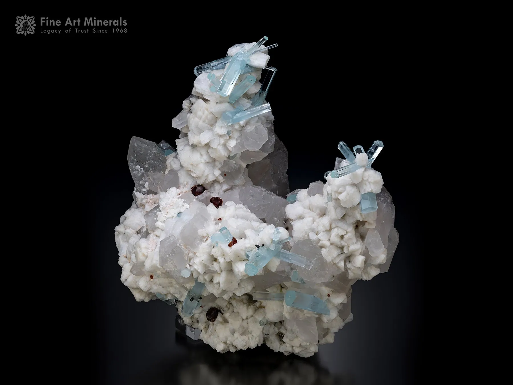 Aquamarine with Spessartine and Quartz on Feldspar from Pakistan - image 2