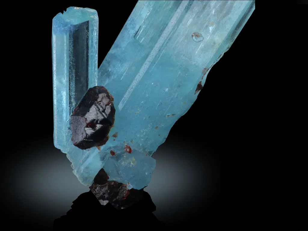 Aquamarine with Spessartine Garnet from Pakistan - image 2