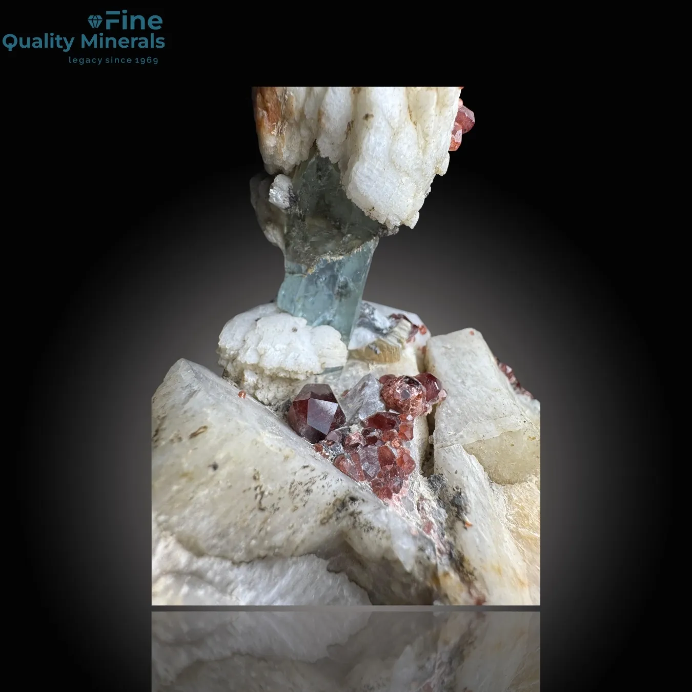 Aquamarine with Spessartine Garnet on Matrix - image 5