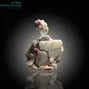 Aquamarine with Spessartine Garnet on Matrix - image 1