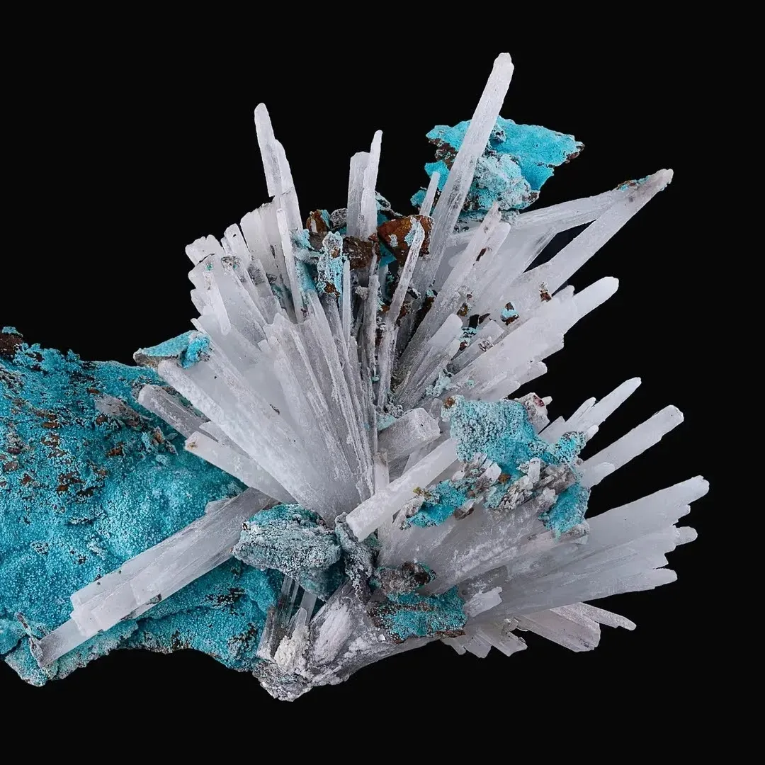 Aragonite on Chrysocolla - image 3