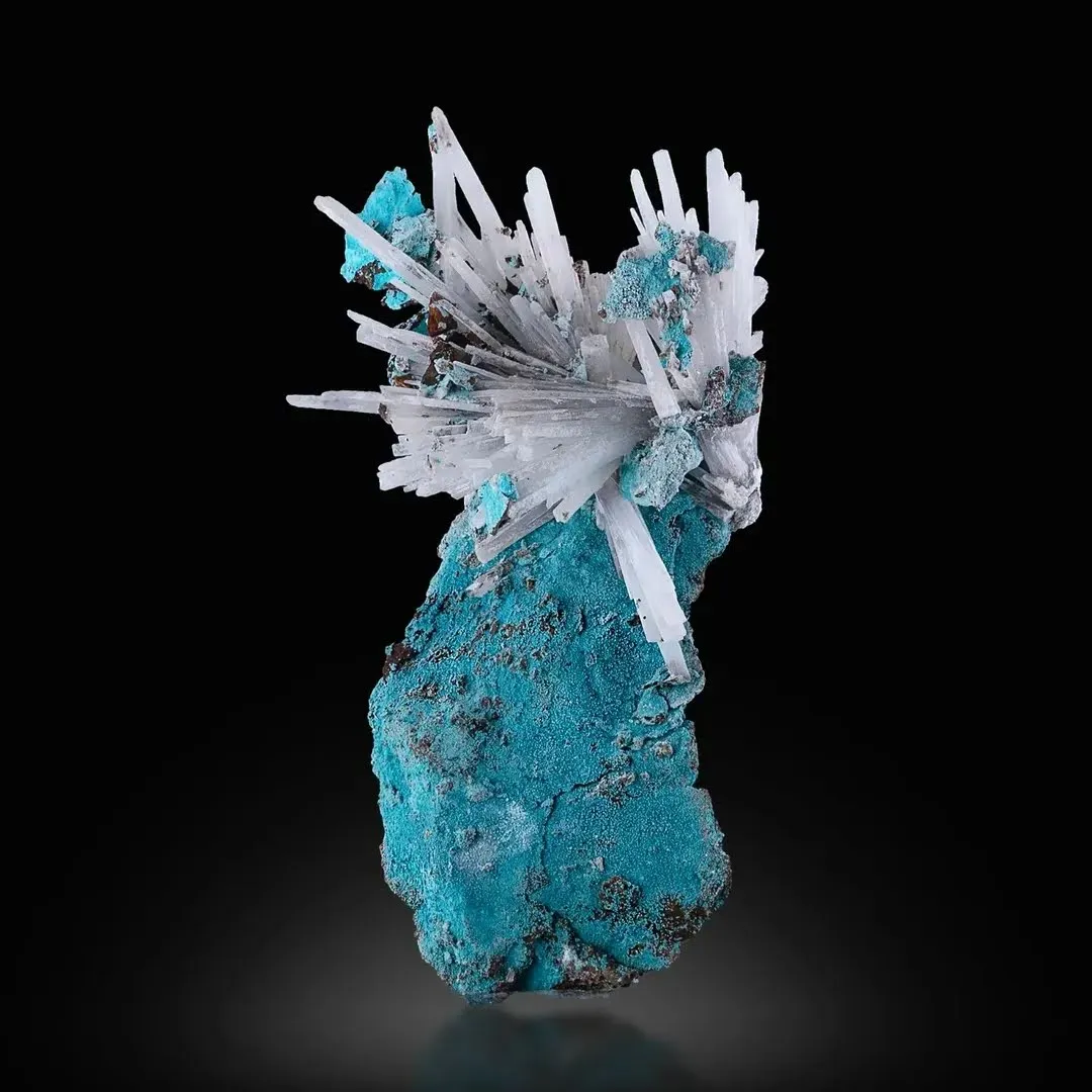 Aragonite on Chrysocolla - image 1