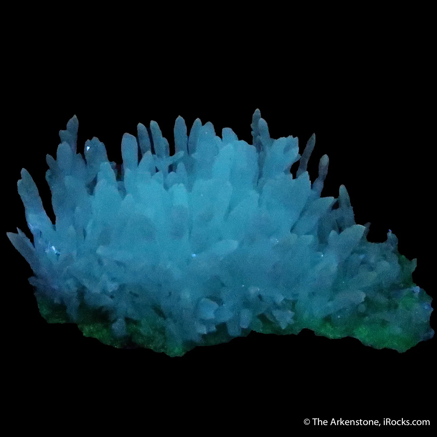 Aragonite on Cuprian Adamite - image 5