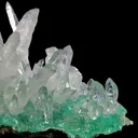 Aragonite on Cuprian Adamite - image 3