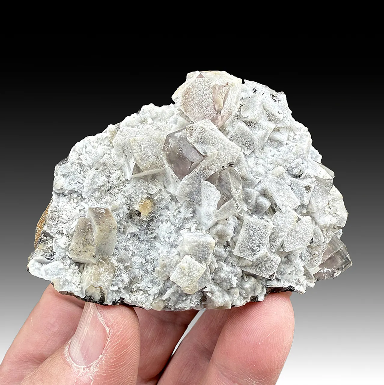 Aragonite on Fluorite - image 1