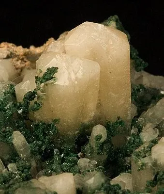 Aragonite (Var: Plumboan Aragonite), Malachite - image 2