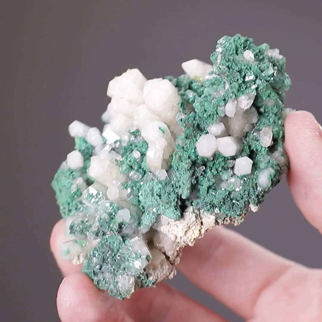 Aragonite with Malachite - image 2
