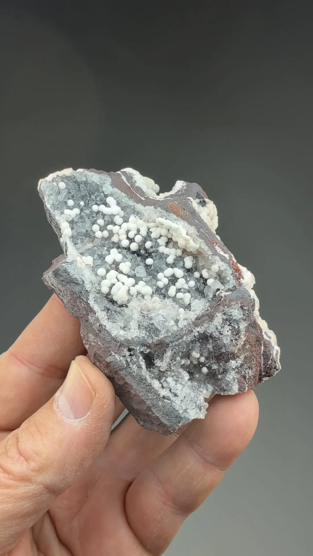 Aragonite with Quartz, Hematite - image 2