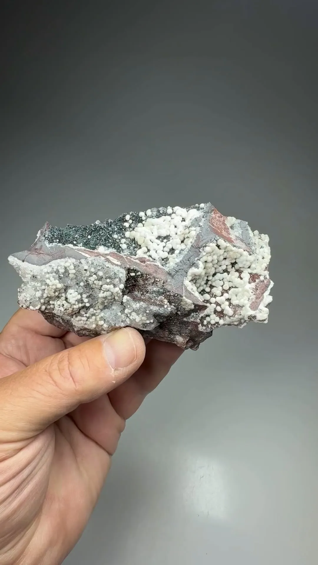 Aragonite with Quartz, Hematite - image 2