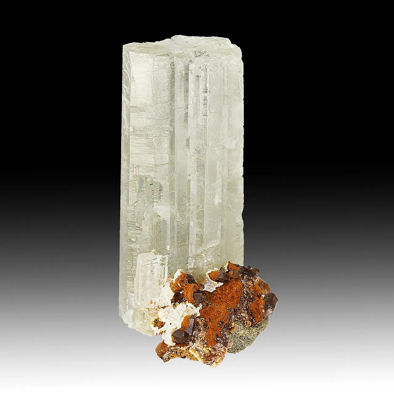 Aragonite with Quartz, Hematite - image 1