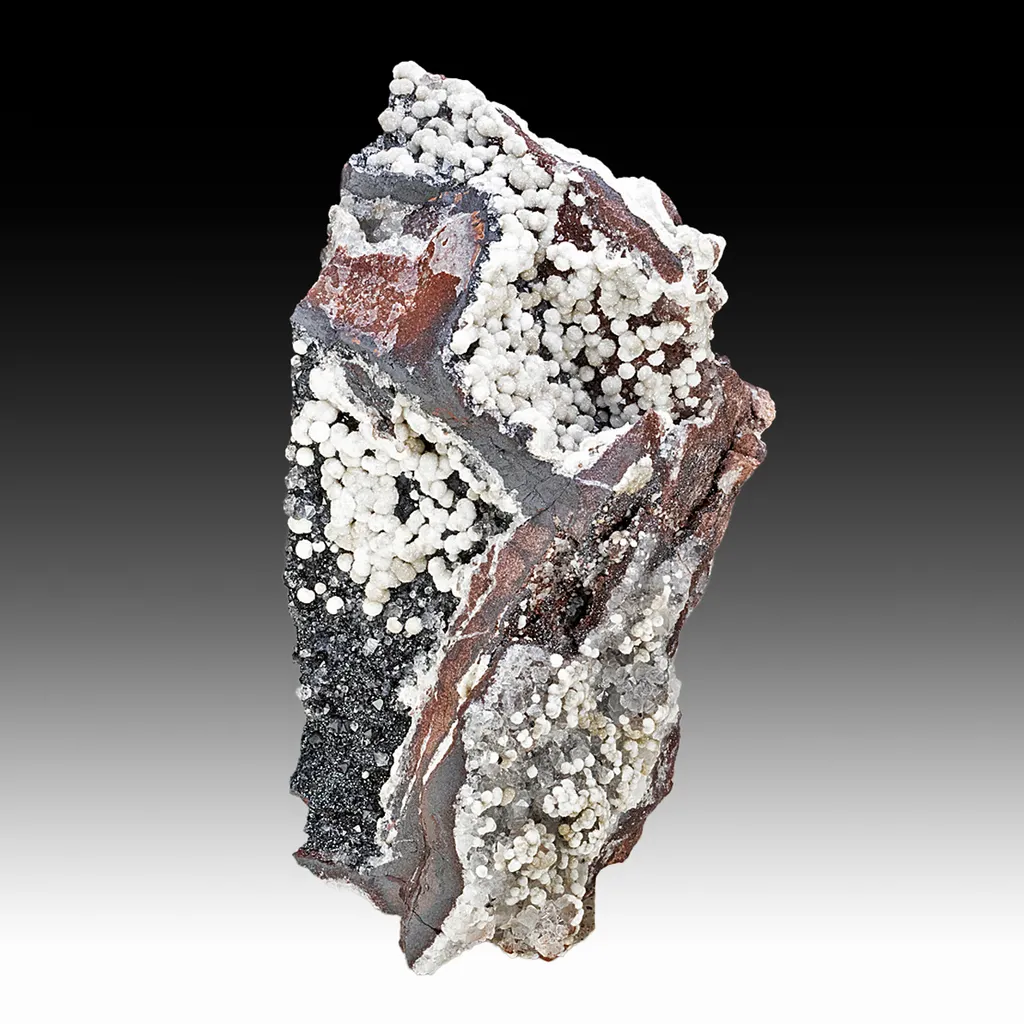 Aragonite with Quartz, Hematite image