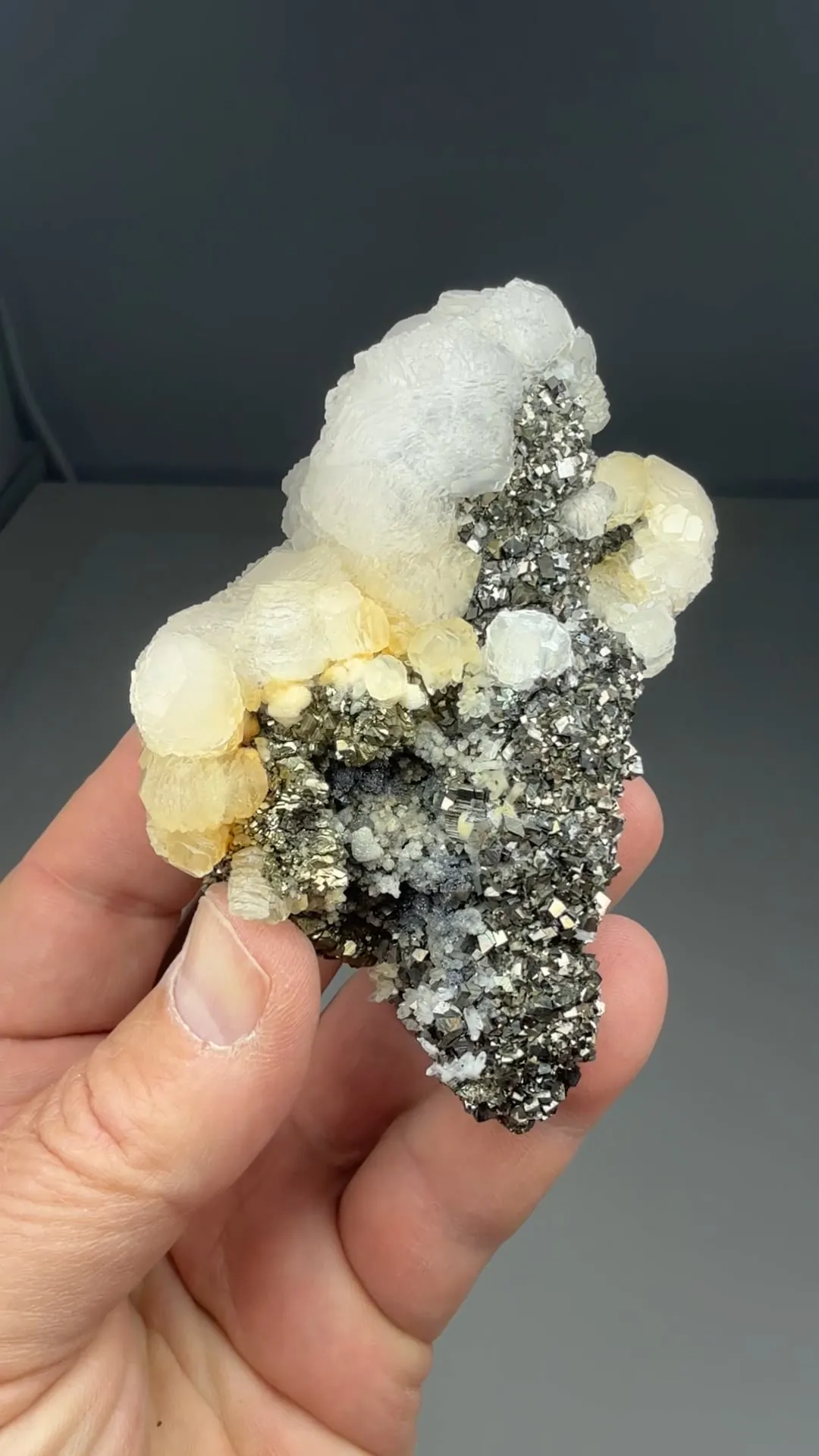 Arsenopyrite on Pyrite after Pyrrhotite with Calcite - image 2